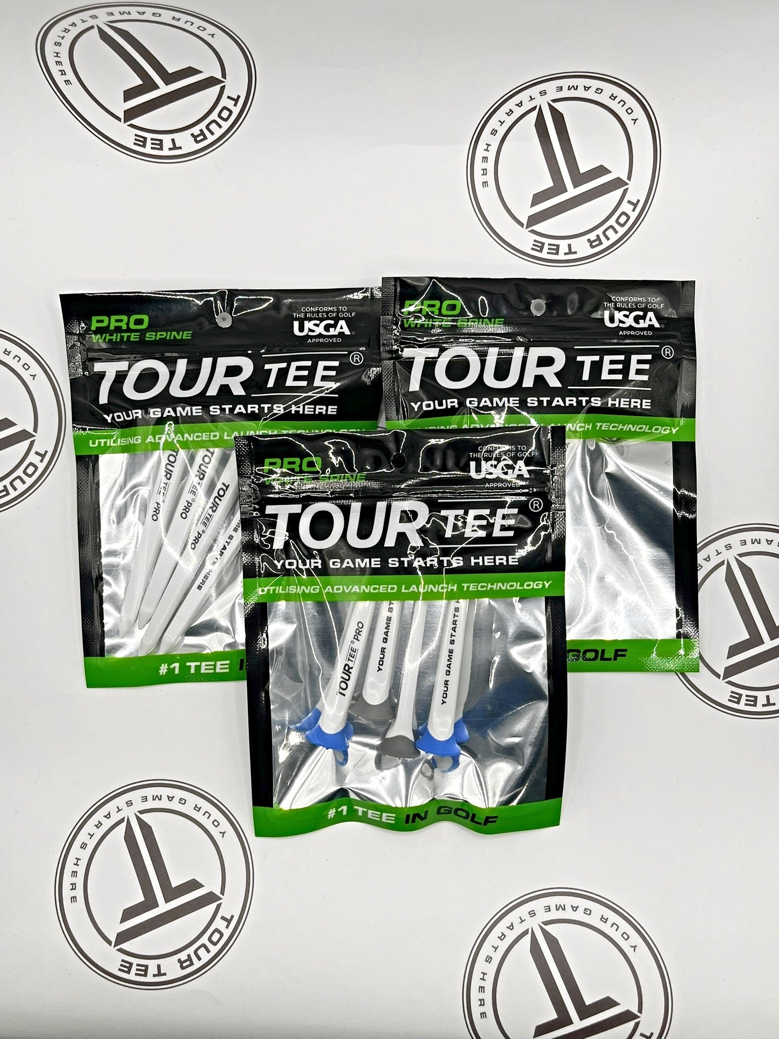 Tour Tee Pro White Spine 3 Pack Combo
